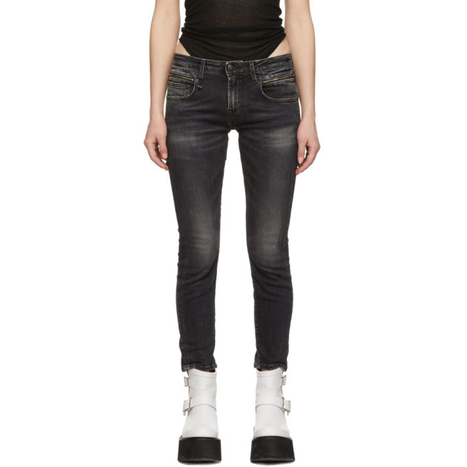 R13 Black Biker Boy Jeans R13