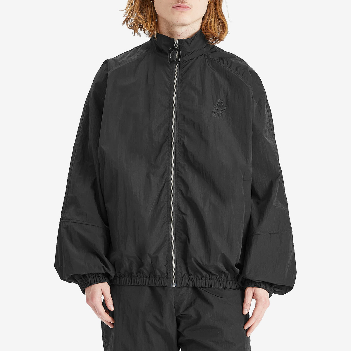 JW Anderson Men's Raglan Sleeve Track Jacket in Black JW Anderson