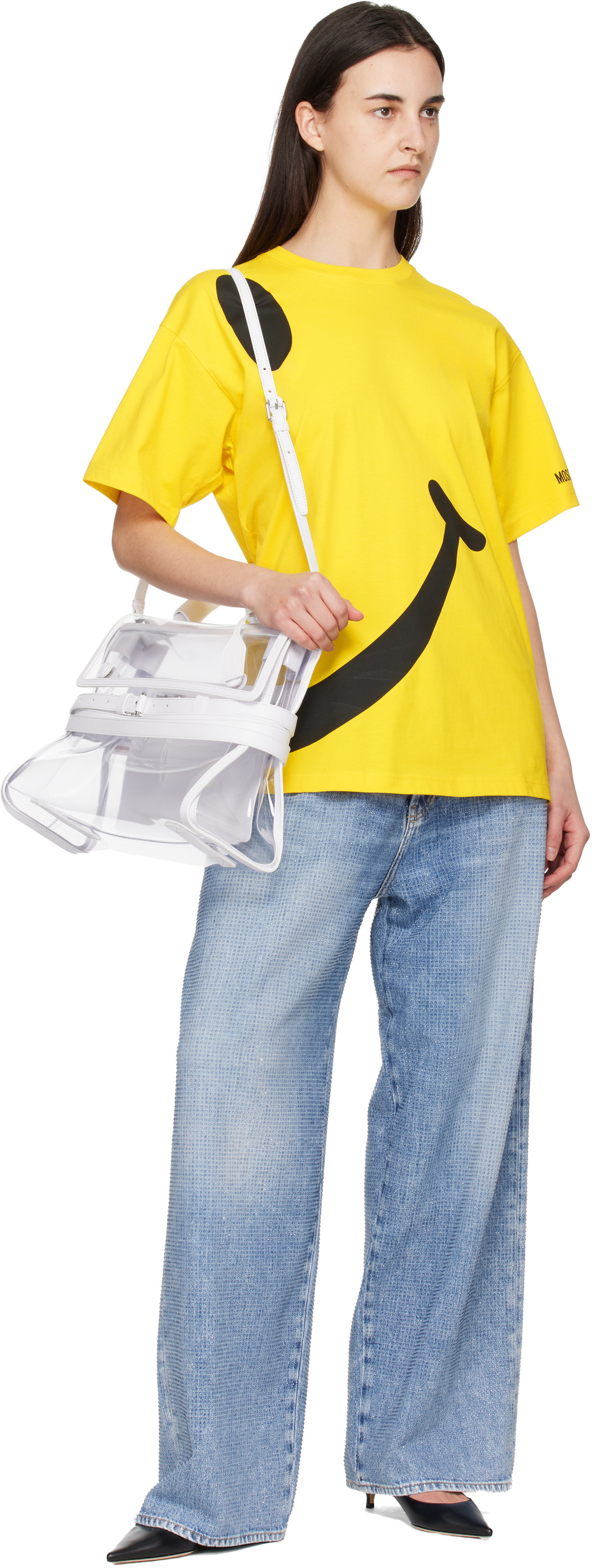 Moschino White 'Tie Me' Medium Bag