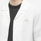 Fred Perry Authentic Men's Ribbed Hem Vacation Shirt in Snow White