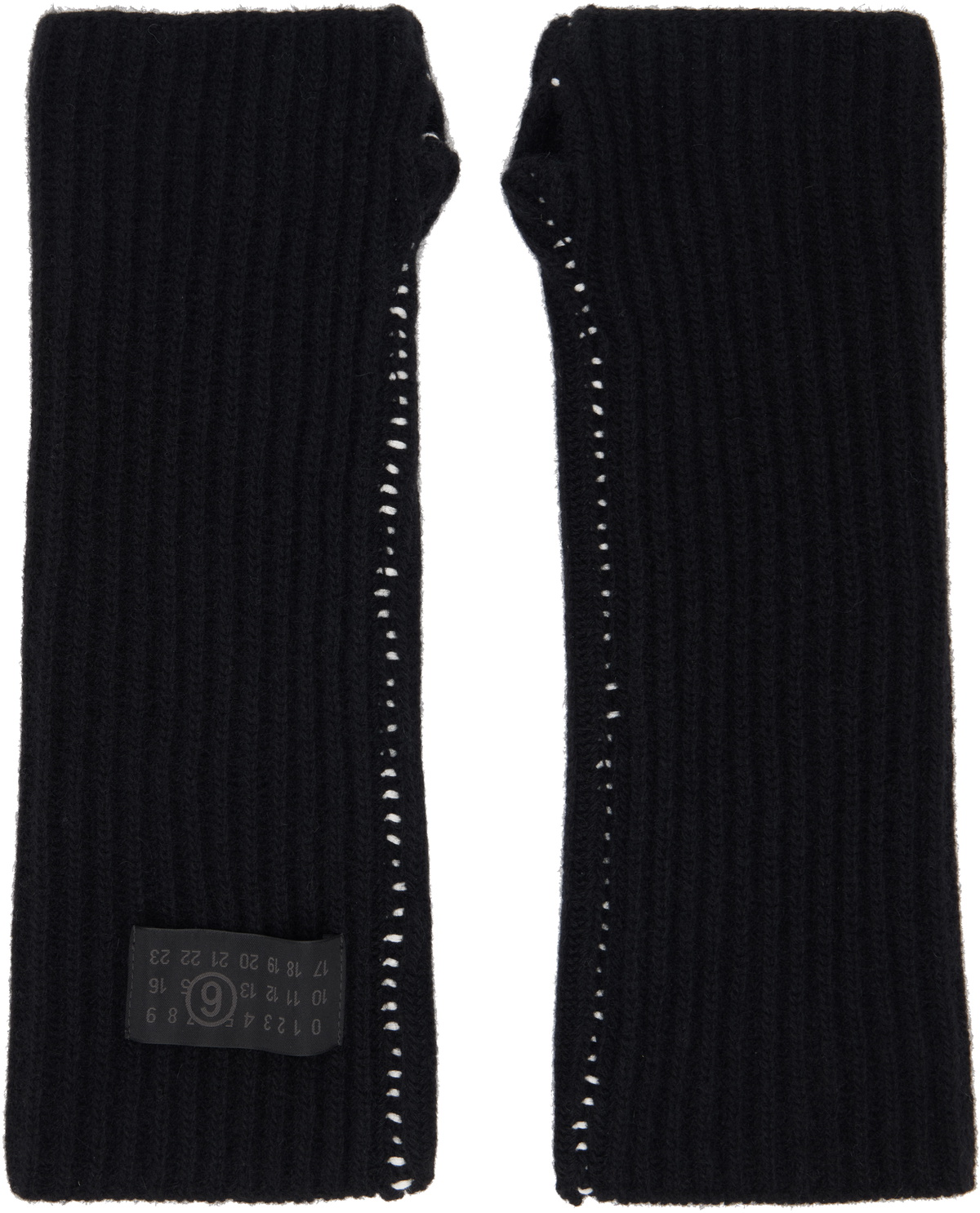 MM6 Maison Margiela Black Fisherman Knit Arm Warmers