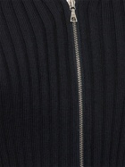 AURALEE Cotton Wide Rib Knit Zip-up Cardigan