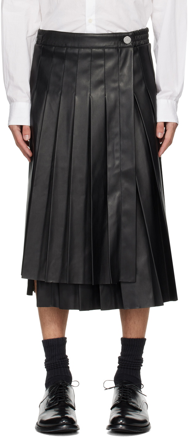 Han Kjobenhavn Black Pleated Faux-Leather Skirt
