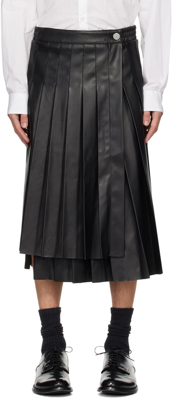Photo: Han Kjobenhavn Black Pleated Faux-Leather Skirt