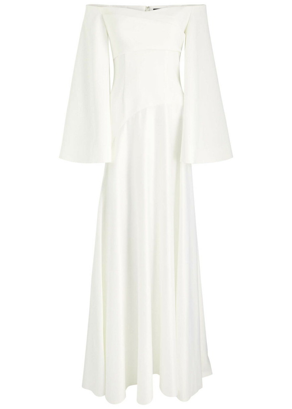 Photo: Solace London Rina Satin and Crepe Maxi Dress Cream