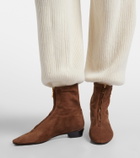 Herbert Levine Easy Does It shearling-trimmed suede ankle boots