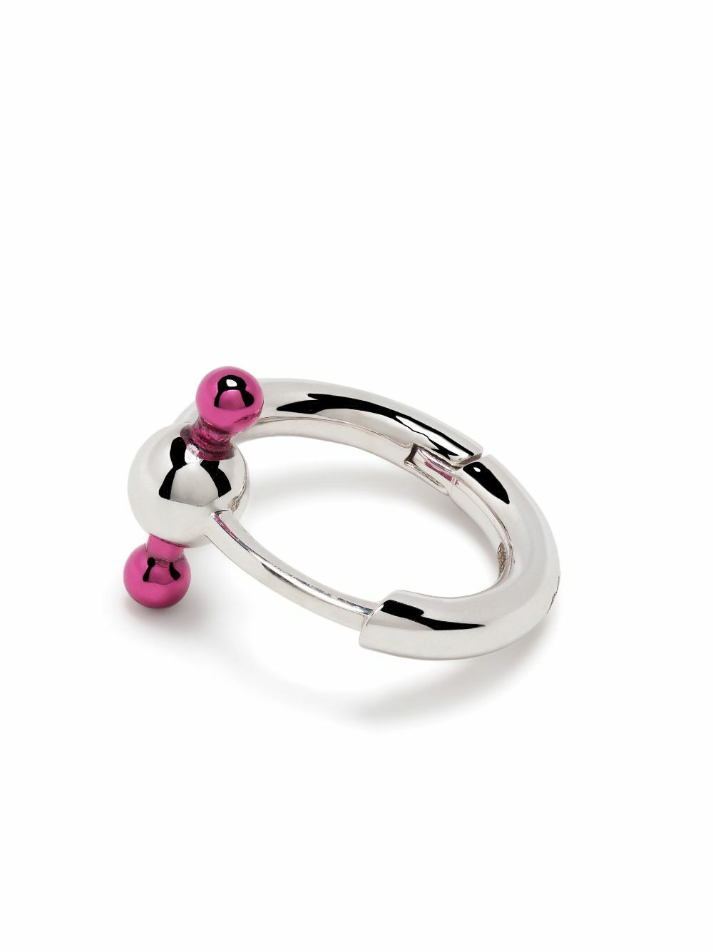 EÉRA 18K White Gold Pink Bar Mini Single Hoop Earring