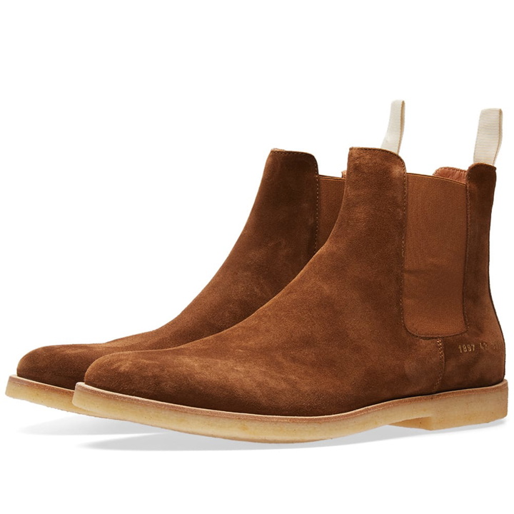 Photo: Common Projects Chelsea Boot Suede Brown