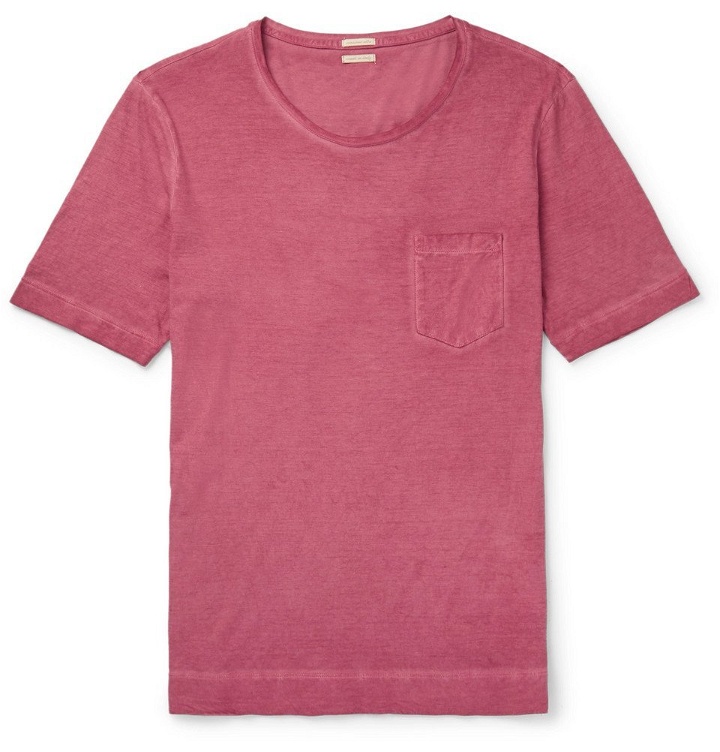 Photo: Massimo Alba - Panarea Garment-Dyed Cotton-Jersey T-Shirt - Pink