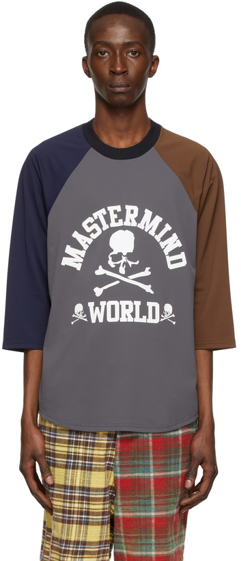 Photo: mastermind WORLD Grey Polyester T-Shirt