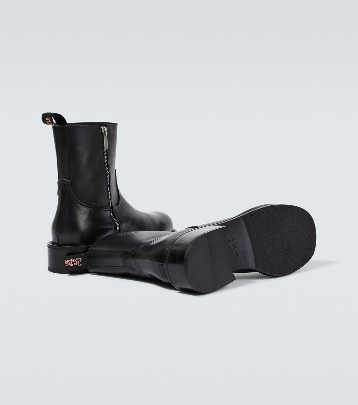 Acne Studios Logo leather ankle boots Acne Studios