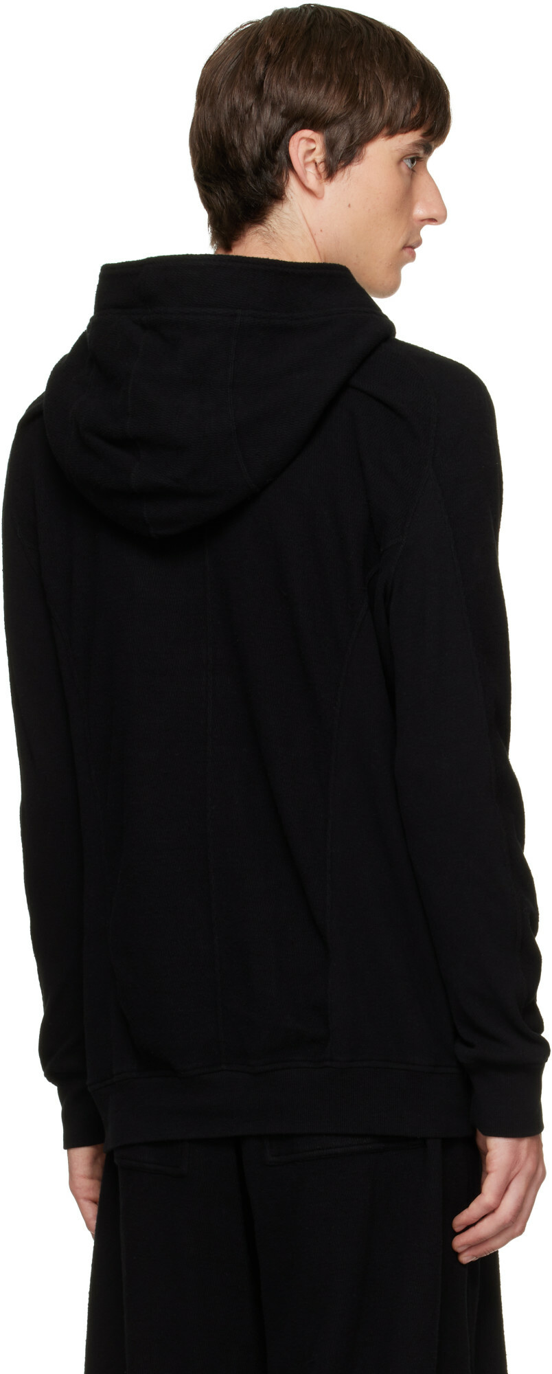Julius Black Seamed Hoodie