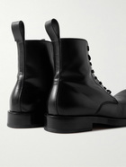 Bottega Veneta - Glossed-Leather Lace-Up Boots - Black