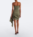 Alex Perry Draped virgin wool bustier dress