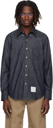 Thom Browne Navy Straight Fit Denim Shirt