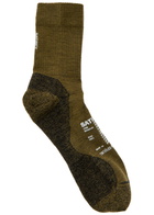 Satisfy Melange-knit Merino-blend Socks Olive