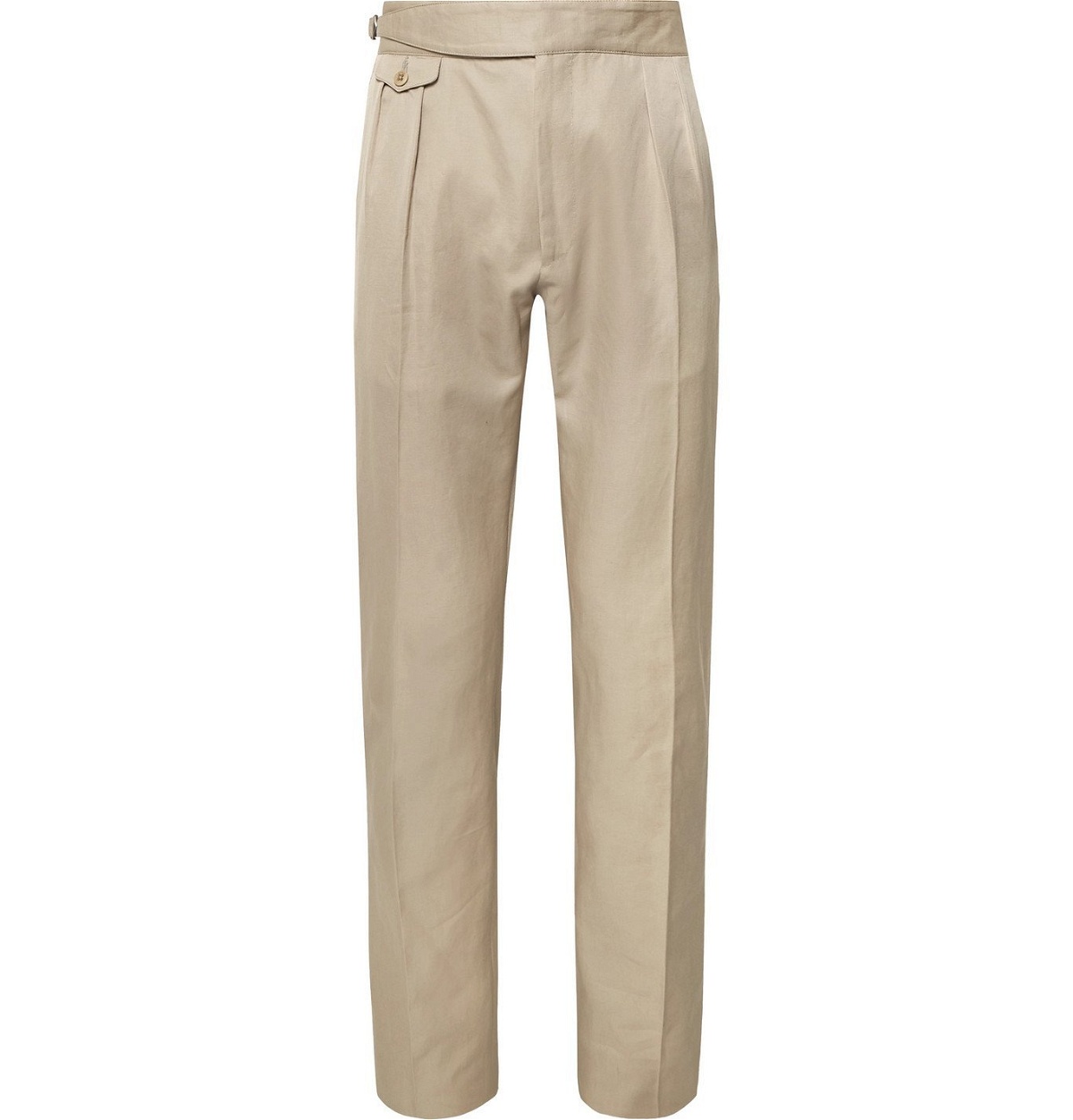 Zanella - Normon Tapered Pleated Cotton and Linen-Blend Trousers ...
