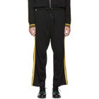 McQ Alexander McQueen Black and Yellow Side Stripe Lounge Pants