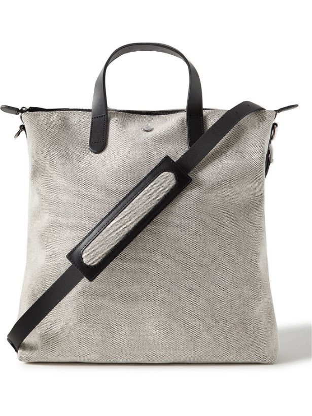 Photo: MISMO - Leather-Trimmed Cotton-Canvas Tote Bag