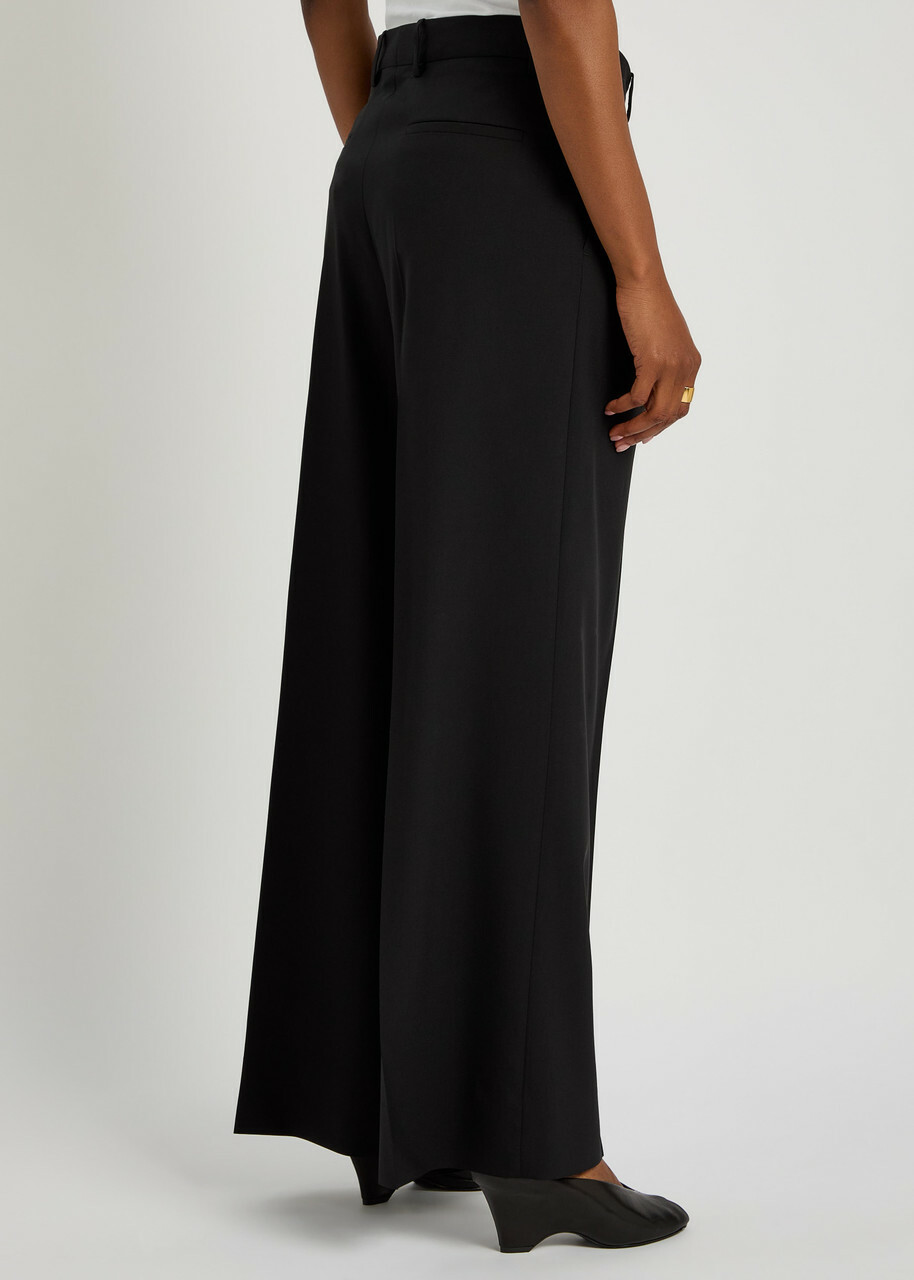 Armarium Giorgia Pleated Wide-leg Wool Trousers Black