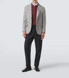 Brunello Cucinelli Checked silk, wool, and cashmere blazer