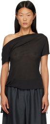St. Agni Black Fine Jersey Off Shoulder Top