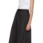 Jil Sander Navy Black Satin Wide-Leg Trousers