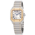 Cartier Santos Small Model Silver Sunray Dial Unisex Watch W2SA0033