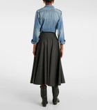 Ralph Lauren Collection Jennine wool flannel midi skirt