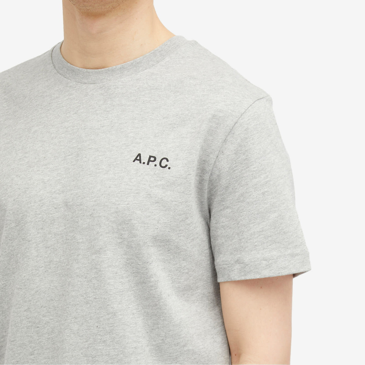 A.P.C. Men's Wave Back Print T-Shirt in Heather Grey A.P.C.