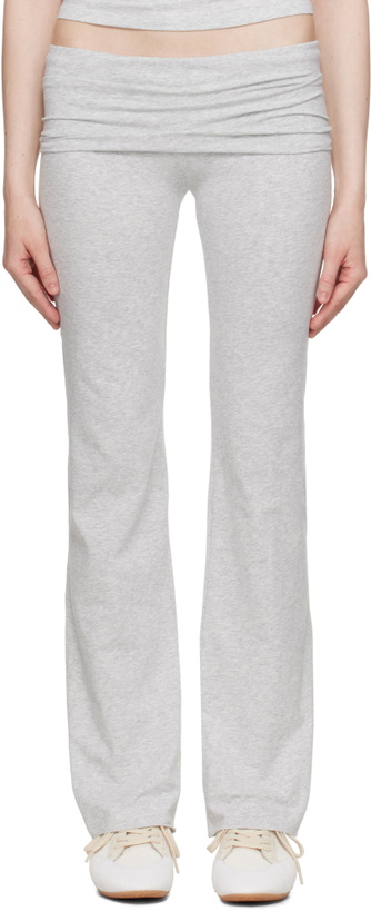 Photo: SKIMS Gray Cotton Jersey Foldover Lounge Pants