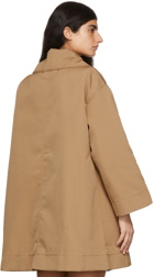 GANNI Tan Recycled Polyester Peacoat