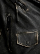 OFF-WHITE Leather Vintage Oversize Biker Jacket