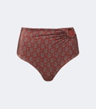 Johanna Ortiz Gathered printed bikini bottom