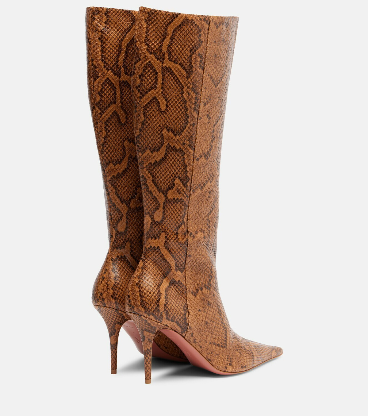 Amina Muaddi Barbara leather knee-high boots