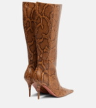 Amina Muaddi Barbara leather knee-high boots