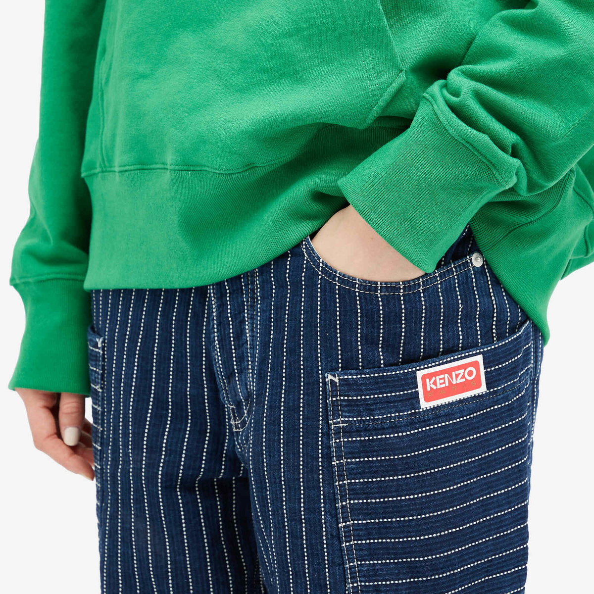 Kenzo Paris Men's Kenzo Denim Cargo Pant in Medium Stone