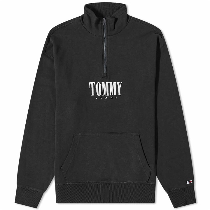 Photo: Tommy Jeans Men's Authentic Logo Half Zip Sweat in Black
