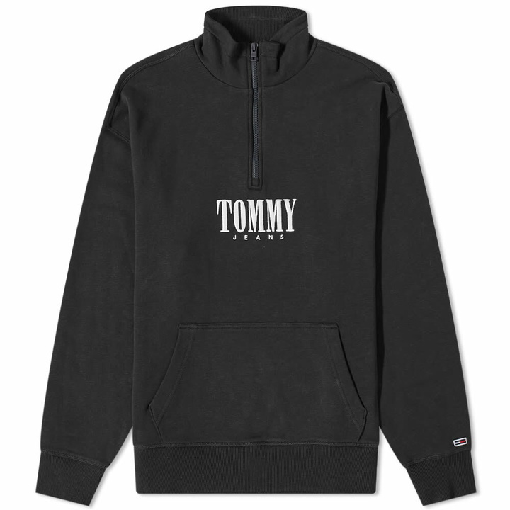 Photo: Tommy Jeans Men's Authentic Logo Half Zip Sweat in Black