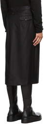 Julius Black Wool Saxony Skirt