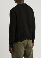 Alexander Mcqueen Distressed Skull Cotton Jumper Black