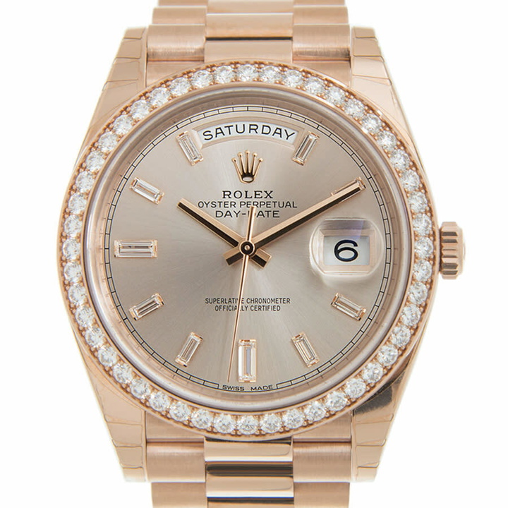 Photo: Rolex Day-Date Automatic Chronometer Diamond Pink Dial Watch 228345rbr-0007