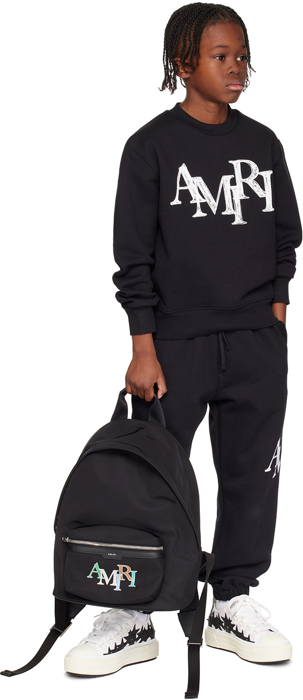 AMIRI Kids Black Staggered Scribble Sweatshirt