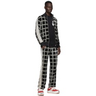 Palm Angels Black and Beige Houndstooth Track Jacket