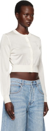 alexanderwang.t Off-White Logo-Embroidered Cropped Cardigan