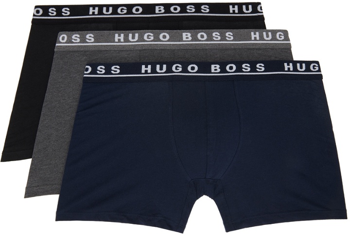 Photo: Boss Three-Pack Multicolor Logo Boxer Briefs