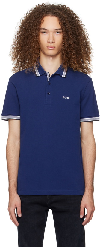 Photo: BOSS Navy Striped Polo