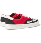 AMIRI - Skel Toe Leather-Trimmed Colour-Block Canvas Sneakers - Red