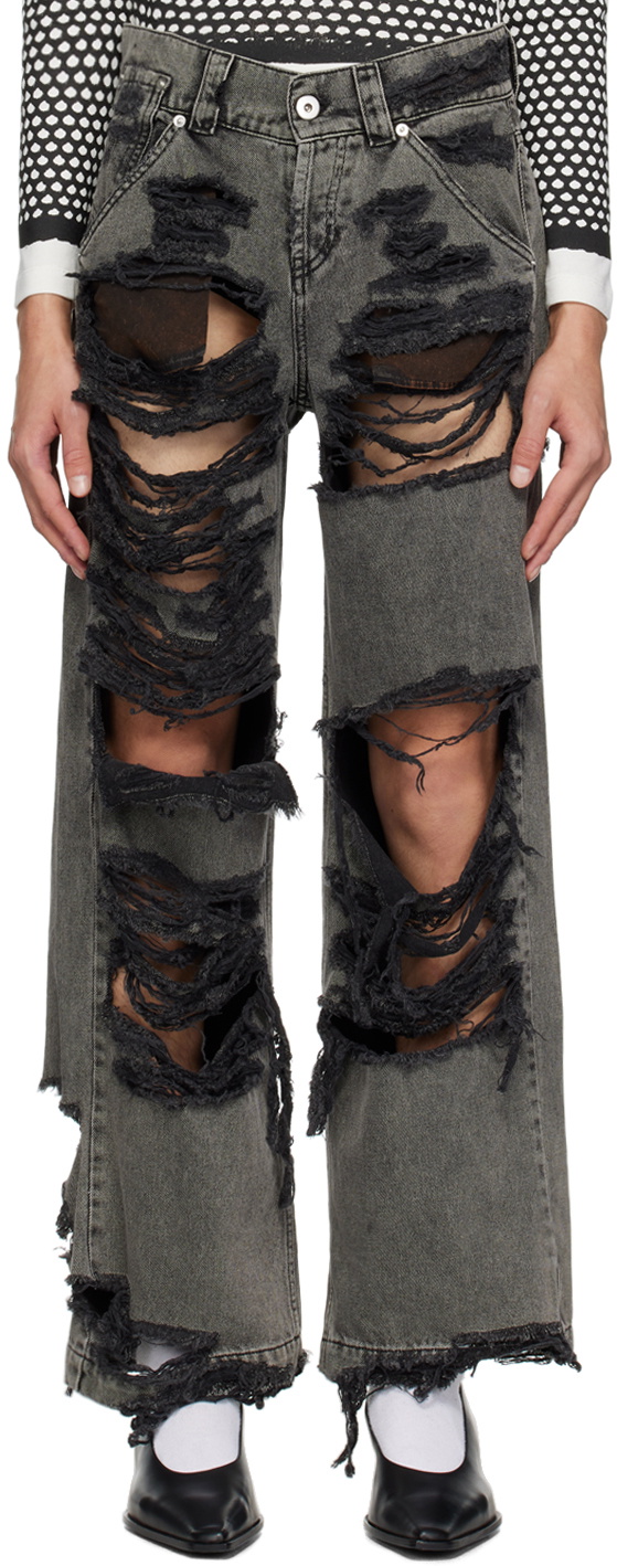 VAQUERA Gray Distressed Jeans