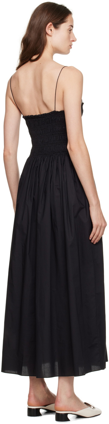 Matteau Black Shirred Maxi Dress